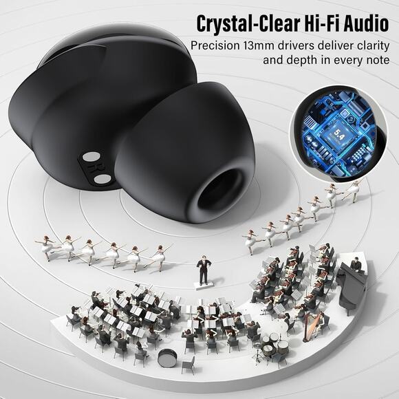 Sleep Earbuds Bluetooth 5.4 in Ear Smart Touch Screen Ear Buds, 48H - Picture 4 of 8